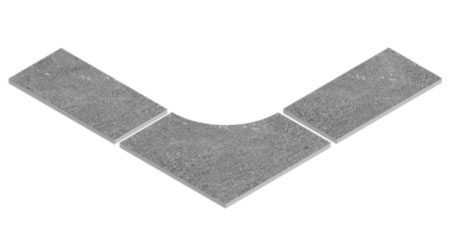 Grafik von gebogenen Poolrandplatten mit wählbarem Radius