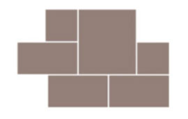 Grafik einer Terrassenplattenverlegung im römischen Verband