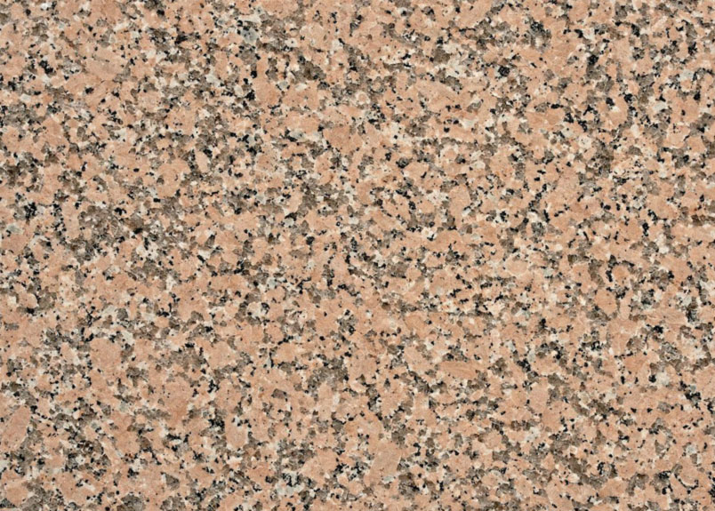 Natursteinplatte Granit Rosa Porrino mit körniger Optik in Schwarz, Weiß, Grau und Rosa