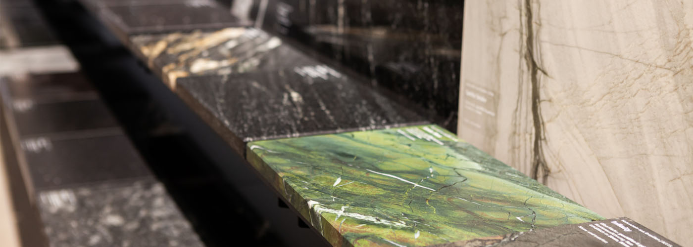 Natursteinmuster in der Ausstellung in Endingen