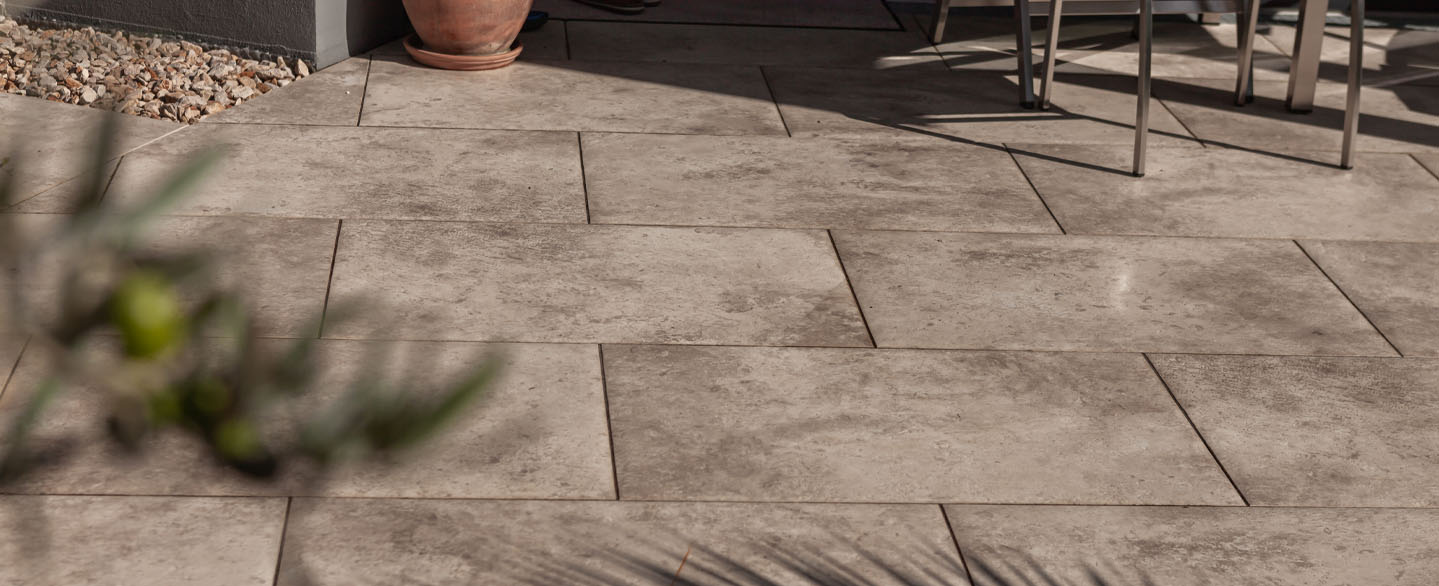 Terrassenplatten aus Keramik pureto Provence beige