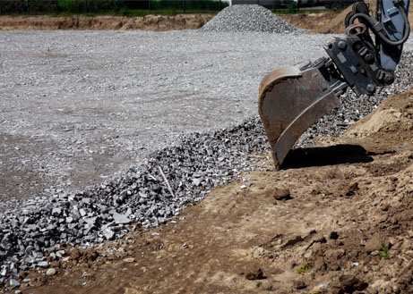 Fundament der neuen Lagerfläche in Endingen aus recycletem Material