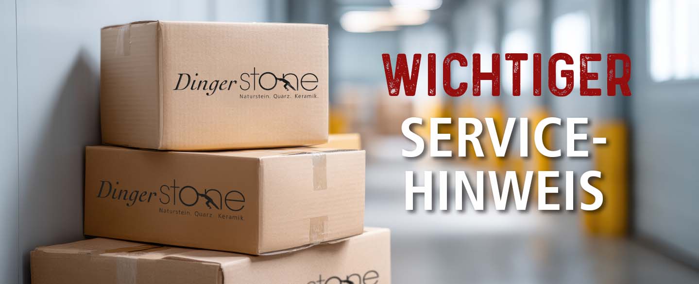 gestapelte paket mit Dinger Stone Logo und Text im Bild