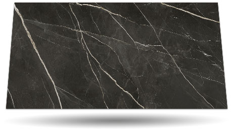 Rohtafel von Keramik pureto Nero Velluto mit Schatten darunter