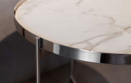 coffeetable-beistelltisch-couchtisch-marmowhite-keramiktisch-chromgestell Beistelltisch Coffeetable mit Keramiktischplatte aus Marmo White