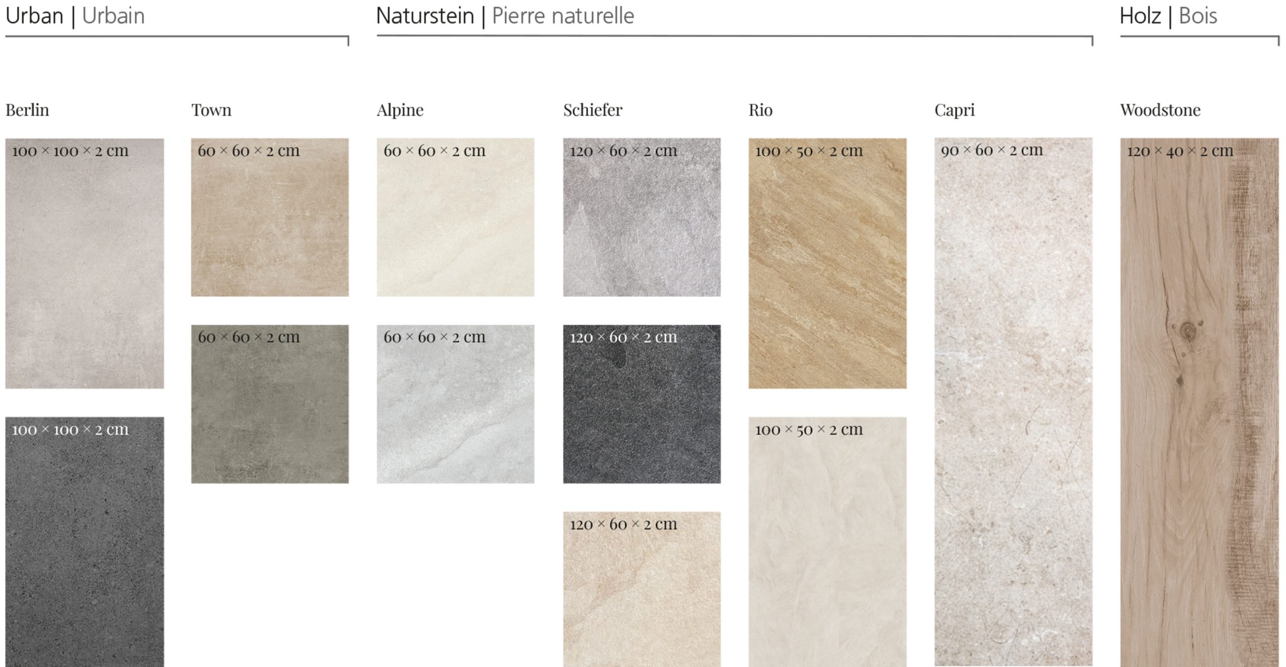 dekoruebersicht-pureto-outdoorceramic-verfuegbare-formate dekore pureto outdoor ceramic