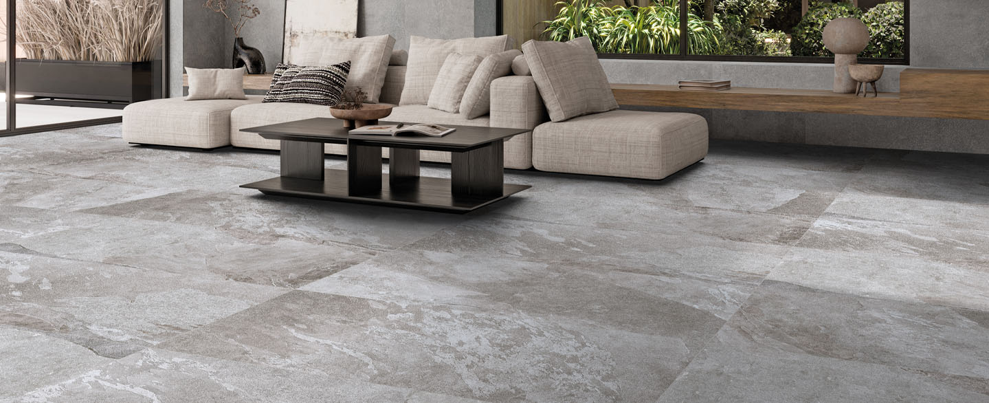 Outdoor ceramic pureto Schiefer grau
