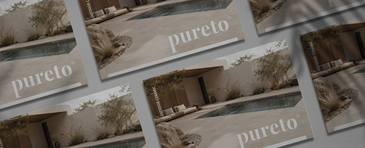 pureto-outdoor-ceramic-broschuere-magazin-heft-outdoorliving Mehrere Broschüre von pureto Outdoor Ceramic in A4-Querformat