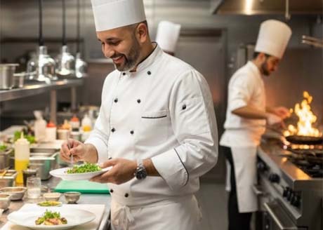 momos-foodtruck-mohamad-wagen-menschen Mohamad in der Küche seines Foodtrucks